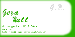 geza mull business card